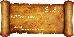Séra Anna névjegykártya