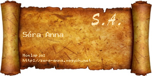Séra Anna névjegykártya